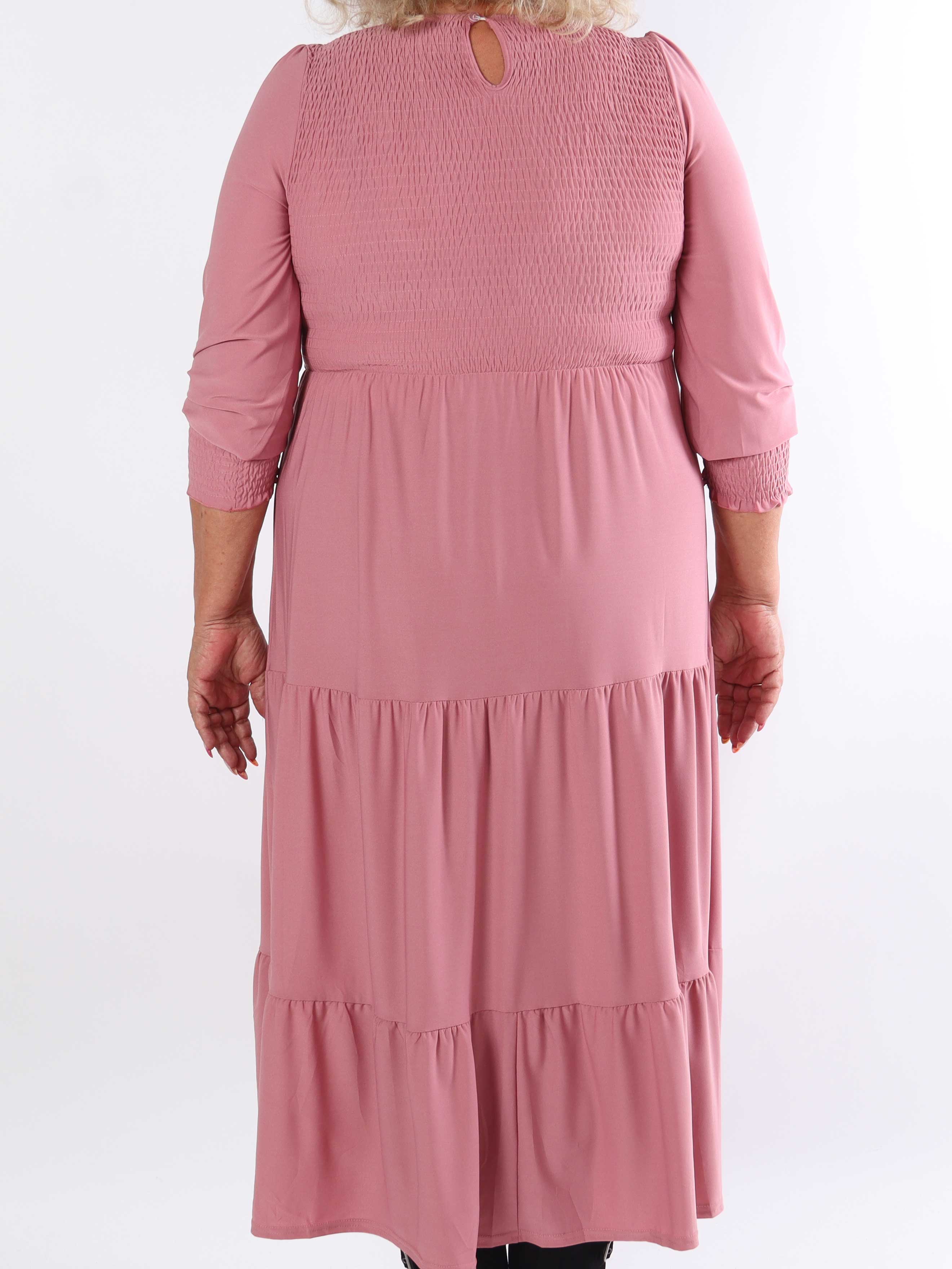 Kelly Long - Stretch plus size klänning med smock över bröstet